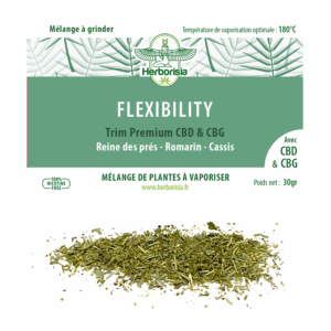 Substitut de tabac | Mélange 100% naturel de plantes à vaporiser et CBD & CBG - "Flexibility" “Anti Douleur”