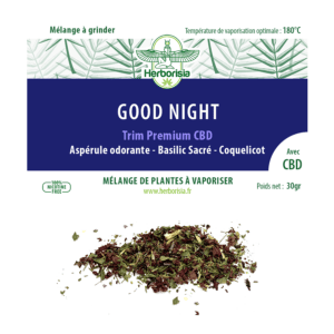 Substitut de tabac | Mélange 100% naturel de plantes à vaporiser et CBD - “Good Night”