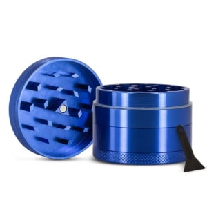 Grinder bleu en alu pour herbes, plantes sèches et CBD