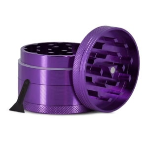 Grinder violet en alu pour herbes, plantes sèches et CBD