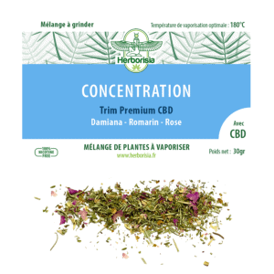 Substitut de tabac | Mélange 100% naturel de plantes à vaporiser & CBD - “Concentration”