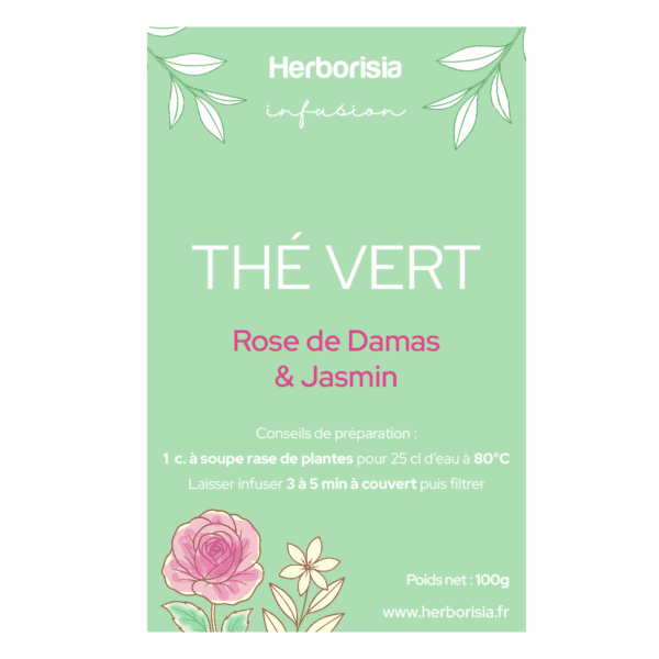 THE VERT - Rose et Jasmin -1200x1200px Thé vert BIO - Jasmin & Rose de Damas