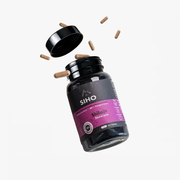 Gélules Shilajit - Résine 72% d’acide fulvique 1 Résine Shilajit gélule - 72% acide fluvique | Conditionné en France