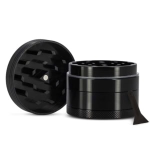 Grinder noir en alu pour herbes, plantes sèches et CBD