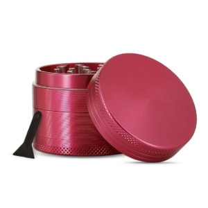 Grinder rose en alu pour herbes, plantes sèches et CBD