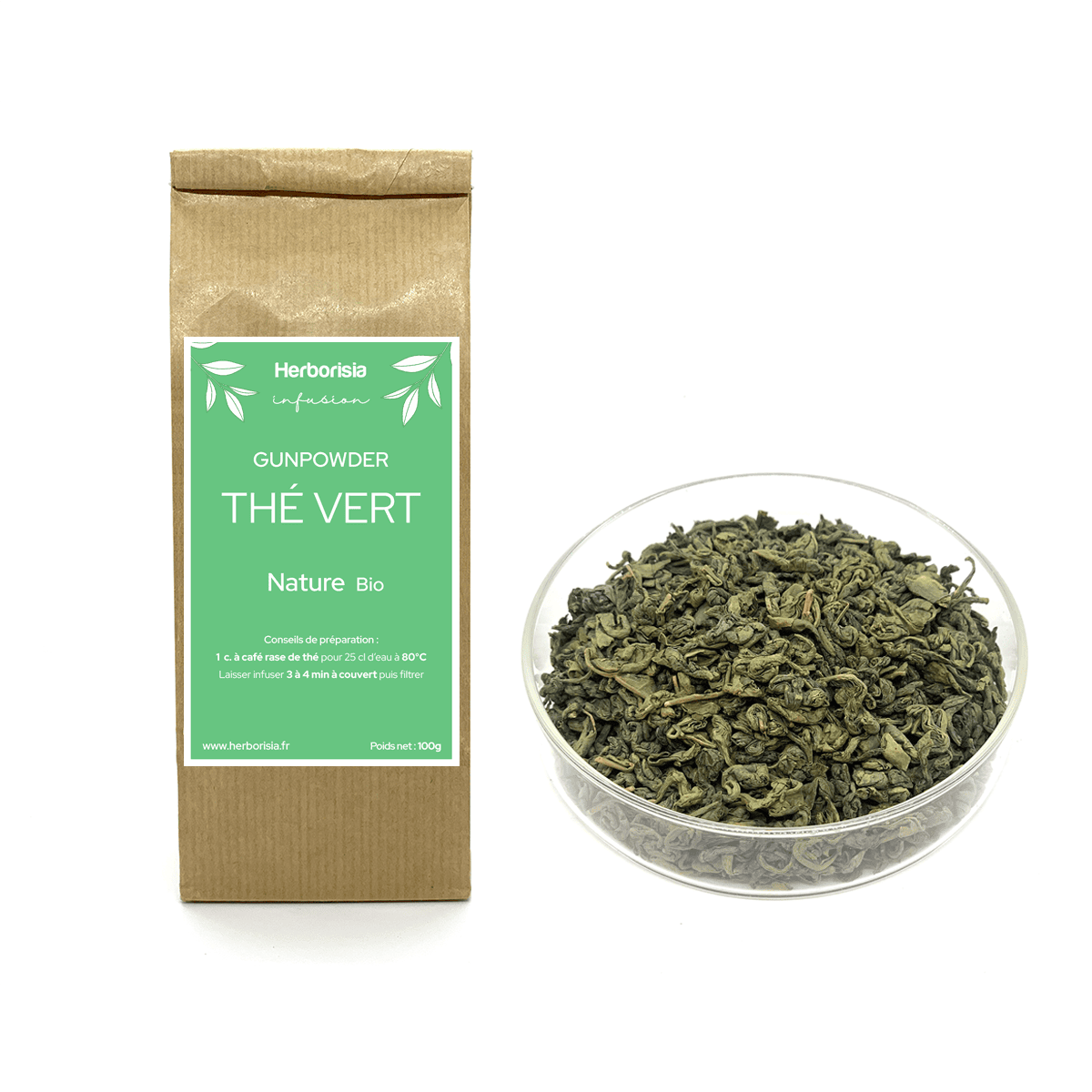 Thé Vert Gunpowder BIO - Nature 1 Thé Vert Gunpowder BIO - Nature