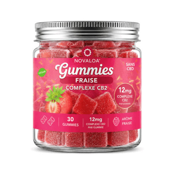 Gummies Fraise | Complexe CB2 - 12mg CB2 - Sans CBD - 90 grammes Gummies Fraise | Complexe CB2 - 12mg CB2 - Sans CBD - 90 grammes