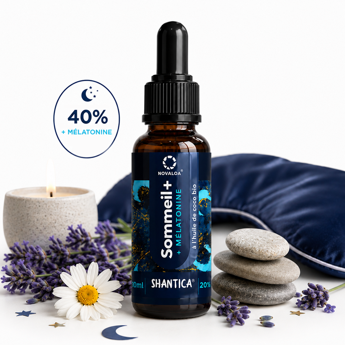 Huile SOMMEIL + 40% | Spectre Large & Complexe CB2 + Mélatonine | 10ml 1 Huile SOMMEIL + 40% | Spectre Large & Complexe CB2 + Mélatonine | 10ml