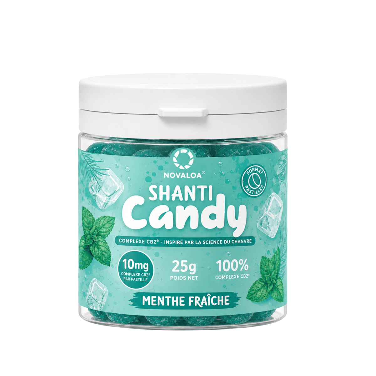 Bonbons Menthe Fraîche | Complexe CB2 - Sans CBD | 10mg par pastille | 25g 1 Bonbons Menthe Fraîche | Complexe CB2 - Sans CBD | 10mg par pastille | 25g